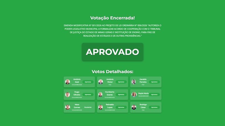 emenda modificativa nº 001 2026 ao projeto de lei ordinária 006 2026