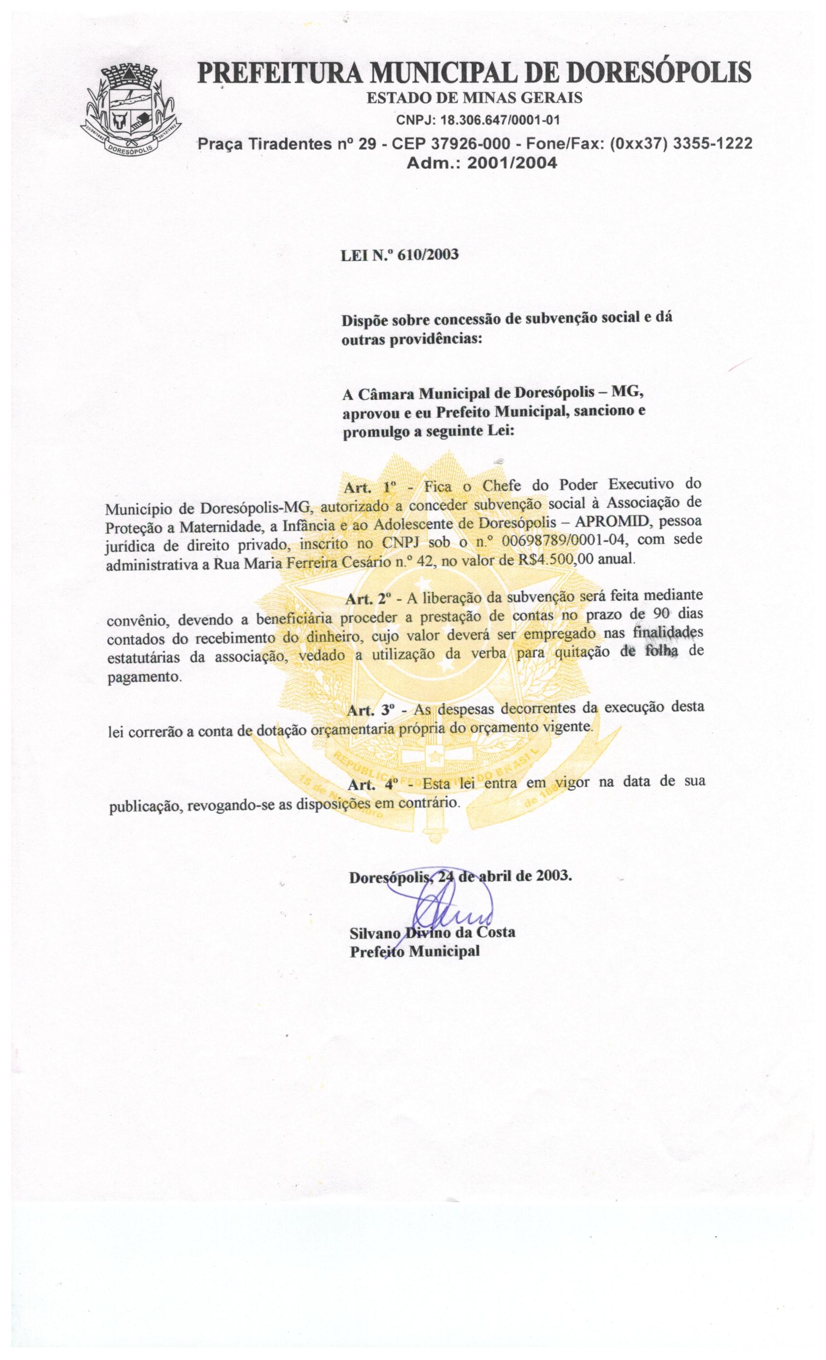 Lei nº 610-2003 24 de Abril de 2003.jpeg