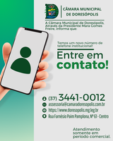 Atenção! Novo Número Institucional para contato na Câmara Municipal de Doresópolis