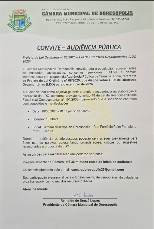 Convite Audiência Pública